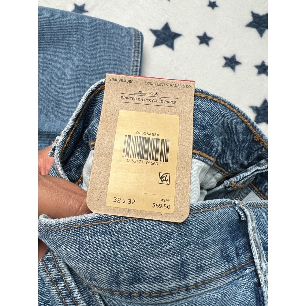 Levi's 505 Regular Men's Jeans 32x32 Light Wash Straight Leg Denim Pants - Picture 4 of 7